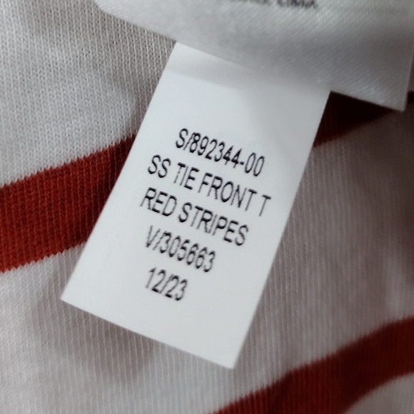 NWT Old Navy EveryWear Tie-Front Top Women's XXL White Red Retro 90s Y2K Casual - Picture 11 of 11